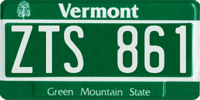 VT license plate ZTS861