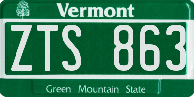 VT license plate ZTS863