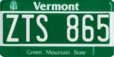 VT license plate ZTS865