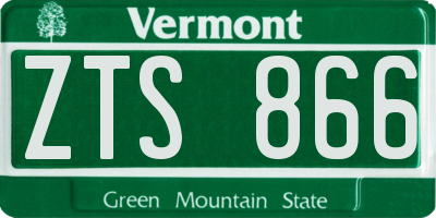 VT license plate ZTS866