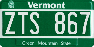 VT license plate ZTS867