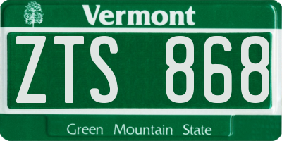 VT license plate ZTS868