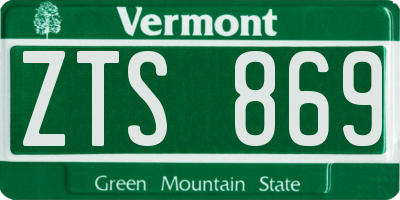 VT license plate ZTS869