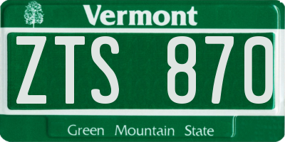 VT license plate ZTS870