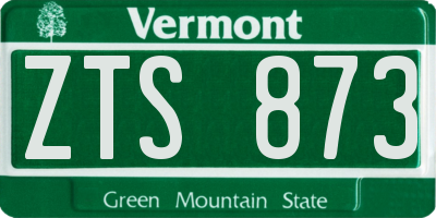 VT license plate ZTS873