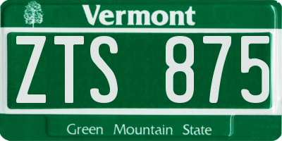 VT license plate ZTS875