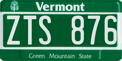 VT license plate ZTS876