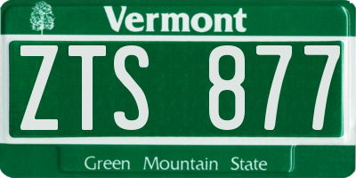VT license plate ZTS877