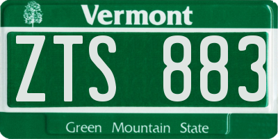 VT license plate ZTS883