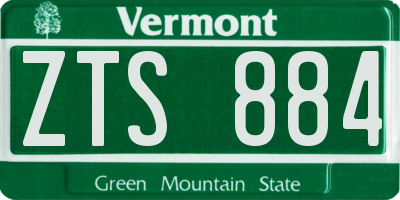 VT license plate ZTS884