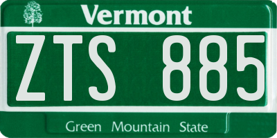 VT license plate ZTS885
