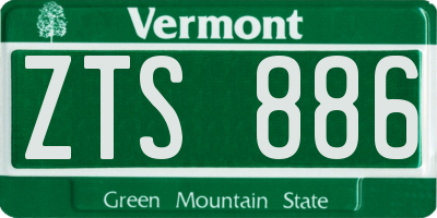 VT license plate ZTS886