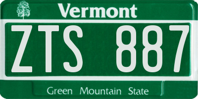 VT license plate ZTS887