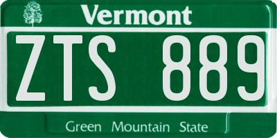 VT license plate ZTS889