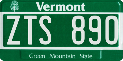 VT license plate ZTS890