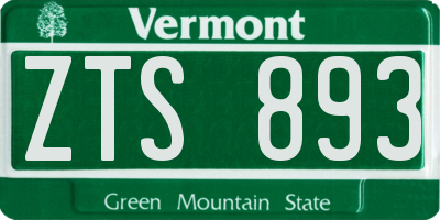 VT license plate ZTS893