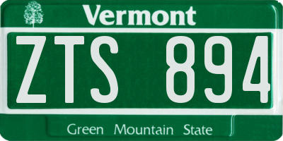 VT license plate ZTS894