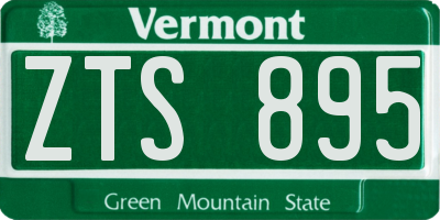VT license plate ZTS895