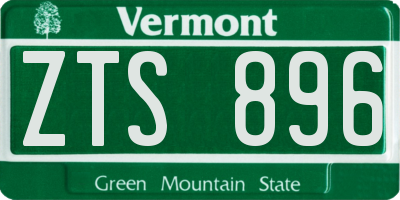 VT license plate ZTS896