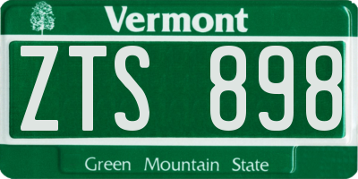 VT license plate ZTS898