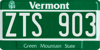 VT license plate ZTS903