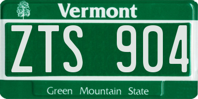 VT license plate ZTS904