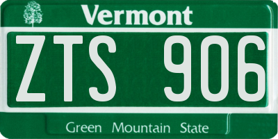 VT license plate ZTS906