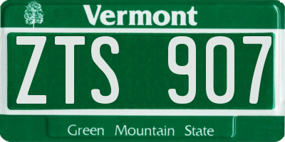 VT license plate ZTS907