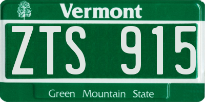 VT license plate ZTS915