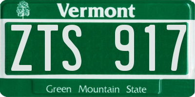 VT license plate ZTS917