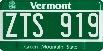 VT license plate ZTS919