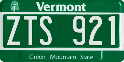VT license plate ZTS921
