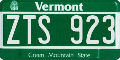 VT license plate ZTS923