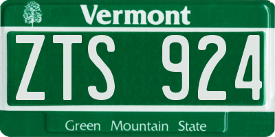 VT license plate ZTS924