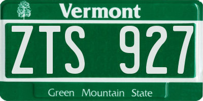 VT license plate ZTS927