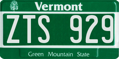 VT license plate ZTS929