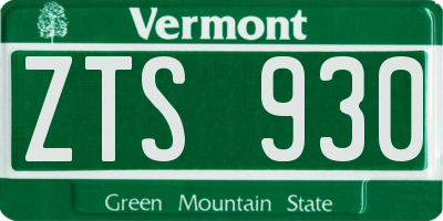 VT license plate ZTS930