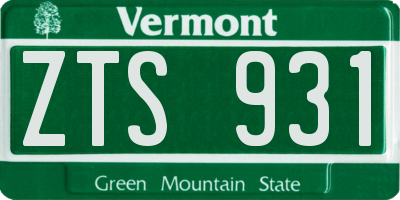 VT license plate ZTS931