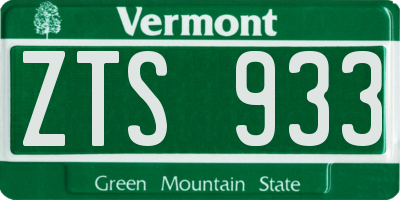 VT license plate ZTS933