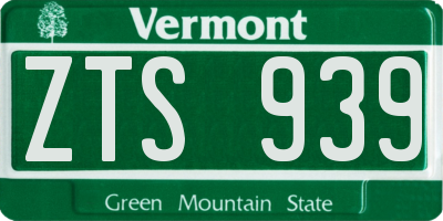 VT license plate ZTS939