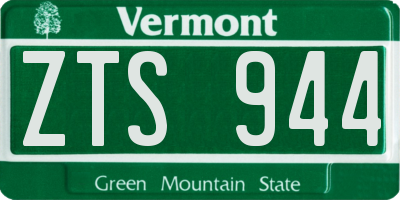 VT license plate ZTS944