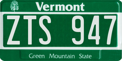 VT license plate ZTS947