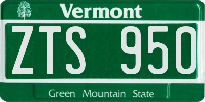 VT license plate ZTS950