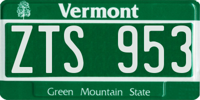 VT license plate ZTS953