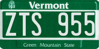 VT license plate ZTS955