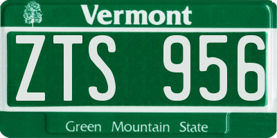 VT license plate ZTS956