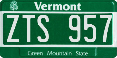 VT license plate ZTS957