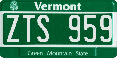 VT license plate ZTS959