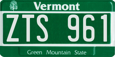 VT license plate ZTS961