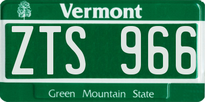 VT license plate ZTS966